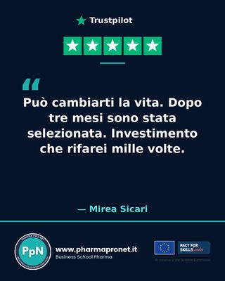 Recensione Trustpilot studente Pharma Pro Net