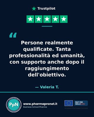 Recensione Trustpilot studente Pharma Pro Net