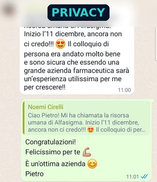 Chat studente Pharma Pro Net (dati oscurati)