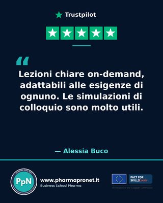 Recensione Trustpilot studente Pharma Pro Net