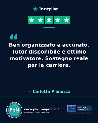 Recensione Trustpilot studente Pharma Pro Net