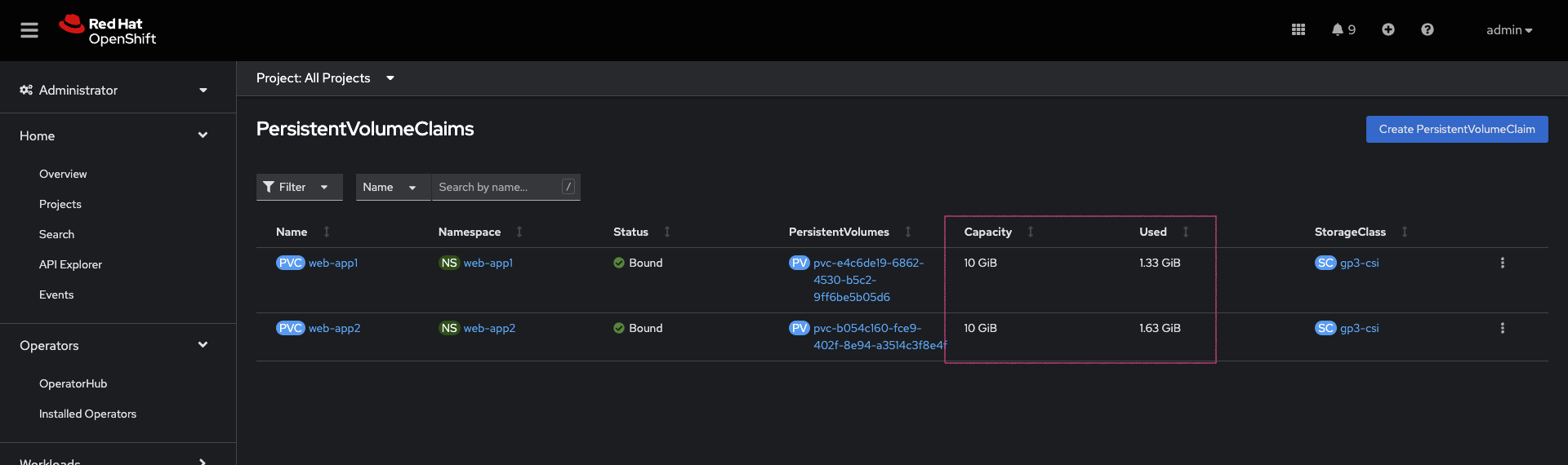 ROSA - Restore Volumes