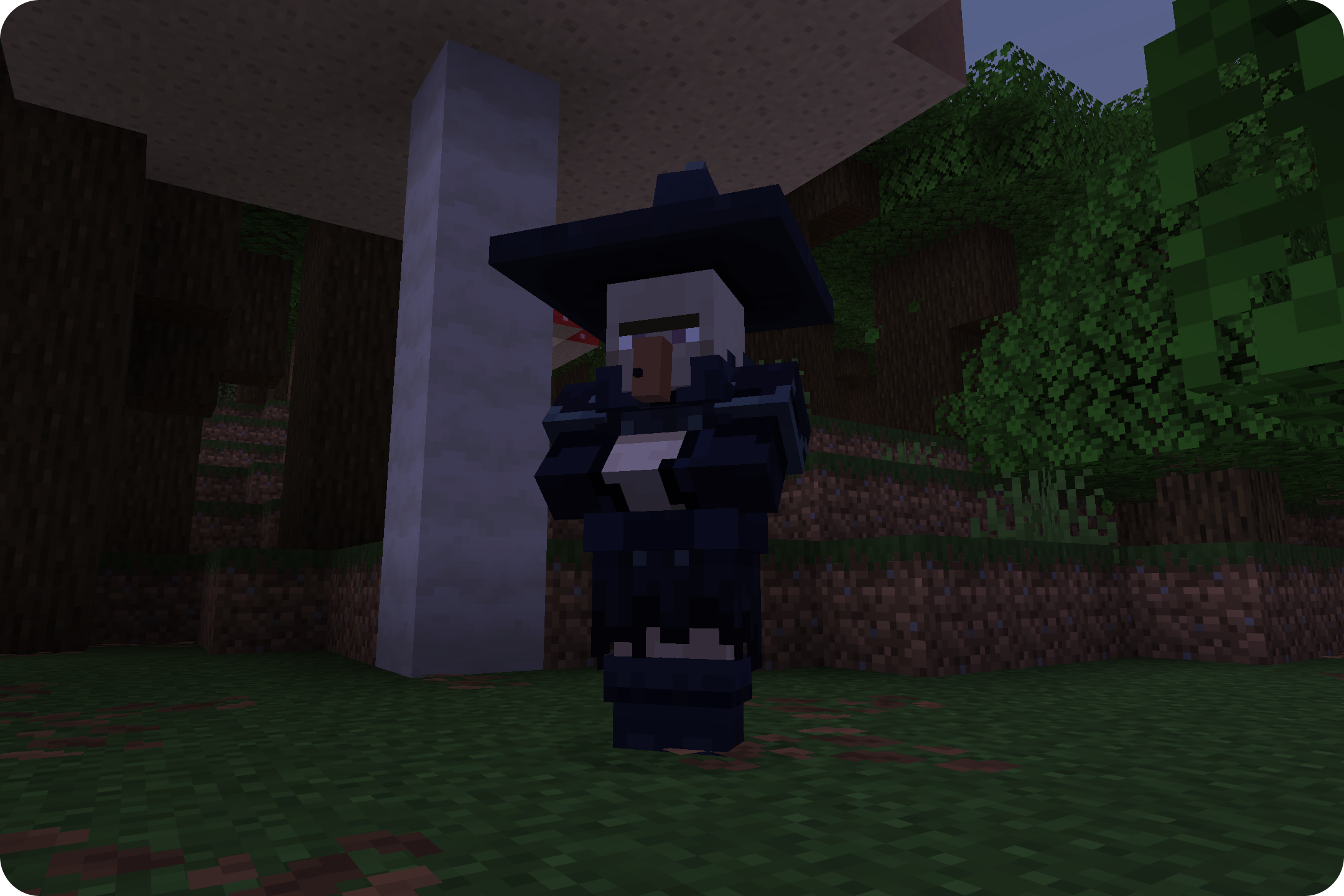 A Viler Witch stands proud in a Dark Forest