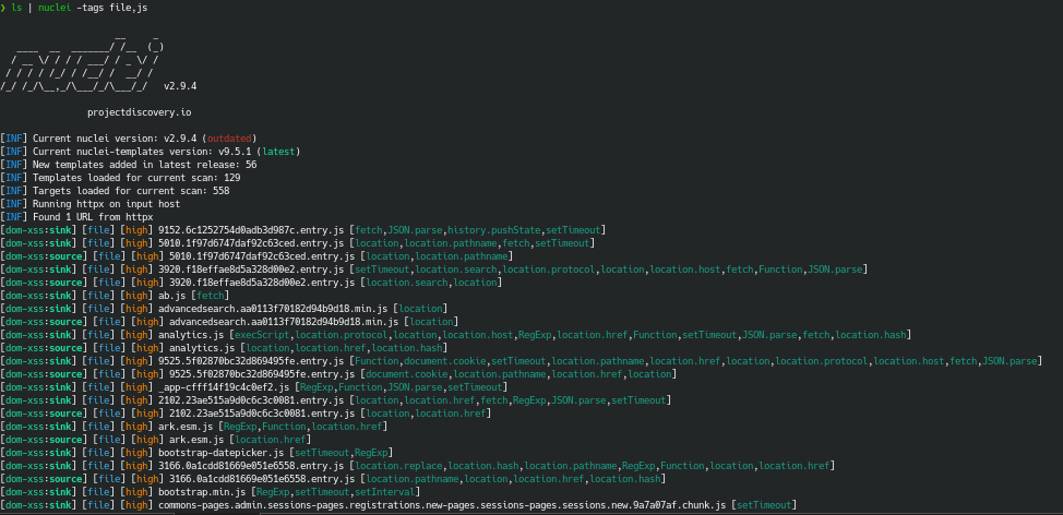 JS Analyse with nuclei