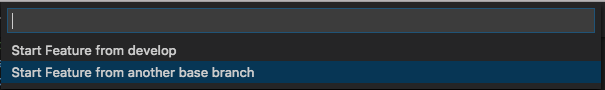 Start Feature from another base branch