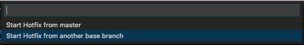 Start Hotfix from another base branch