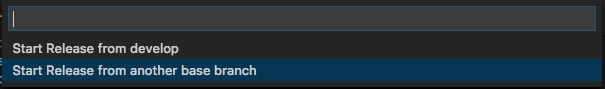 Start Release from another base branch