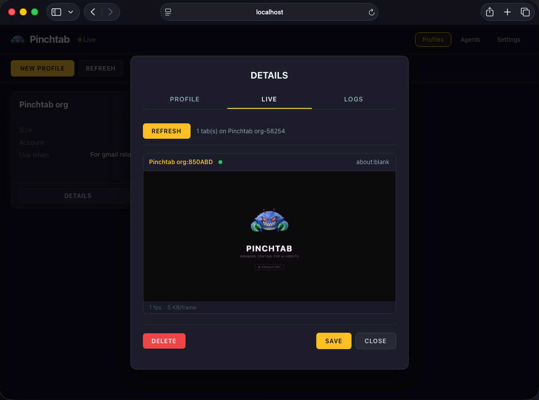 PinchTab Dashboard