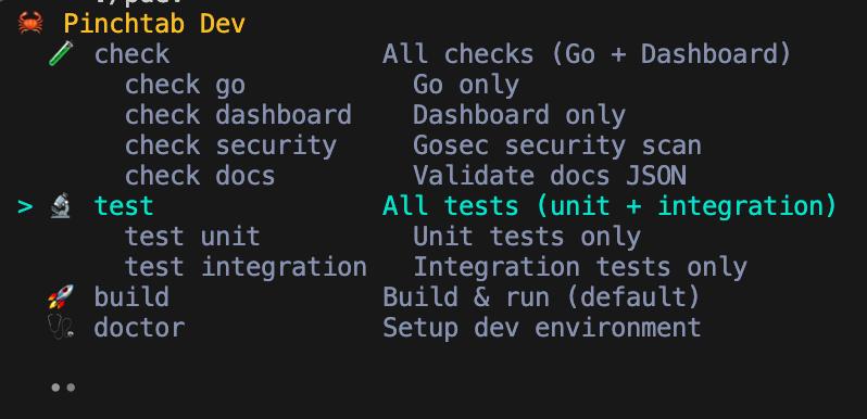 pdev interactive menu
