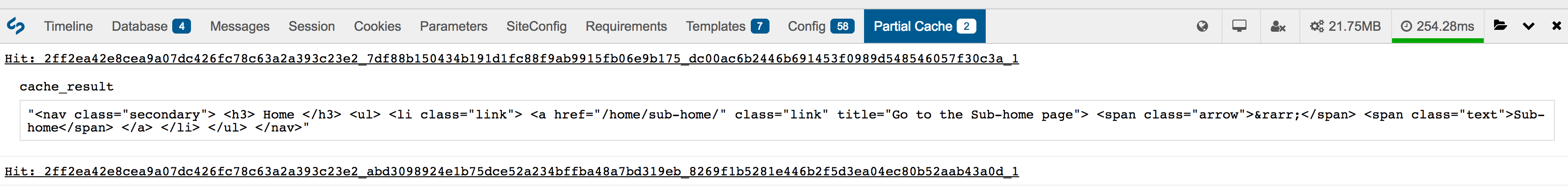 Partial caching