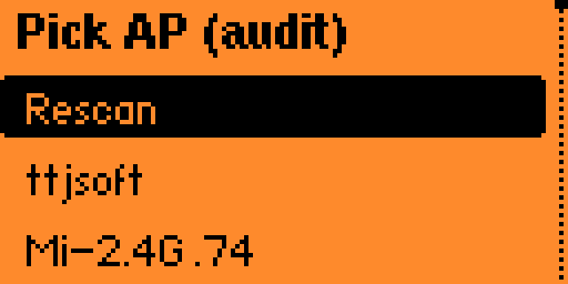 Guided Audit Pick AP list on Flipper Zero