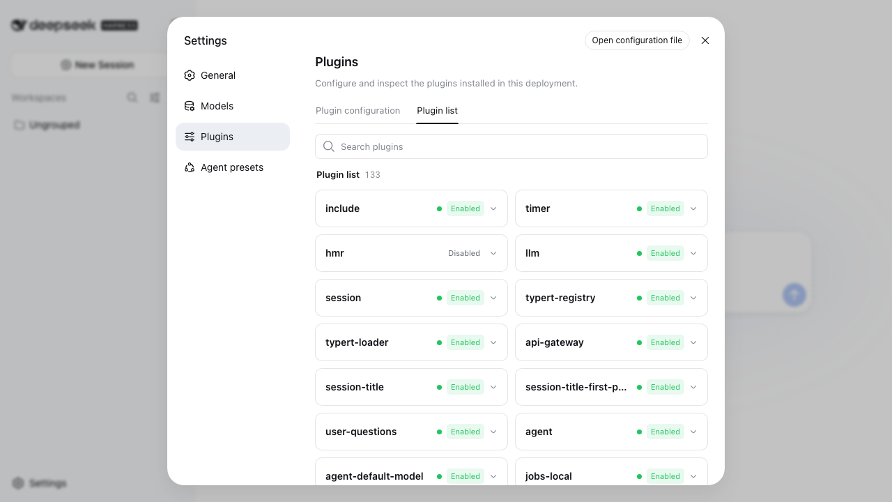 Plugin list
