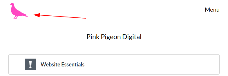 Image of the home screen, Pink Pigeon highlighted