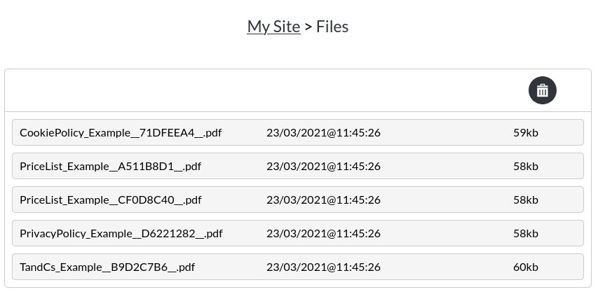 Image of file management section