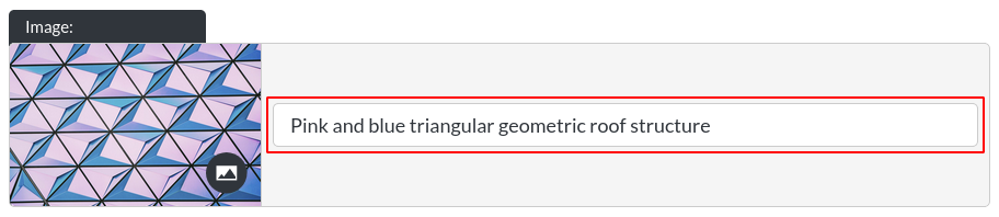 Image of the alt text field for the image picker