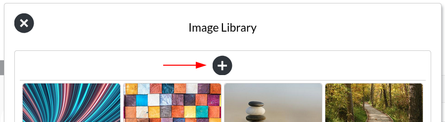 Image of the add button within the image gallery overlay