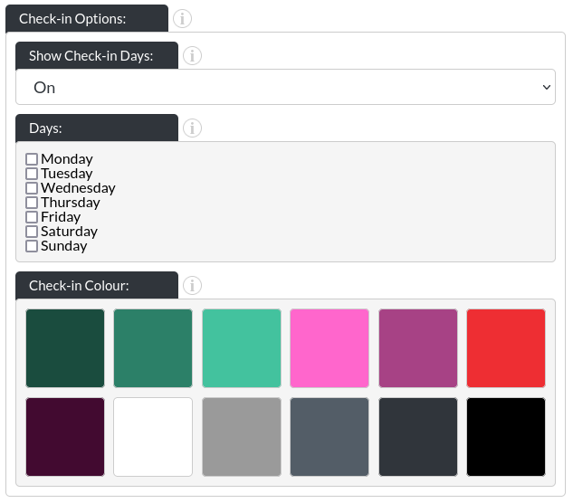 Image of the calendar - hotel bookings module, showing the checkin days in website builder