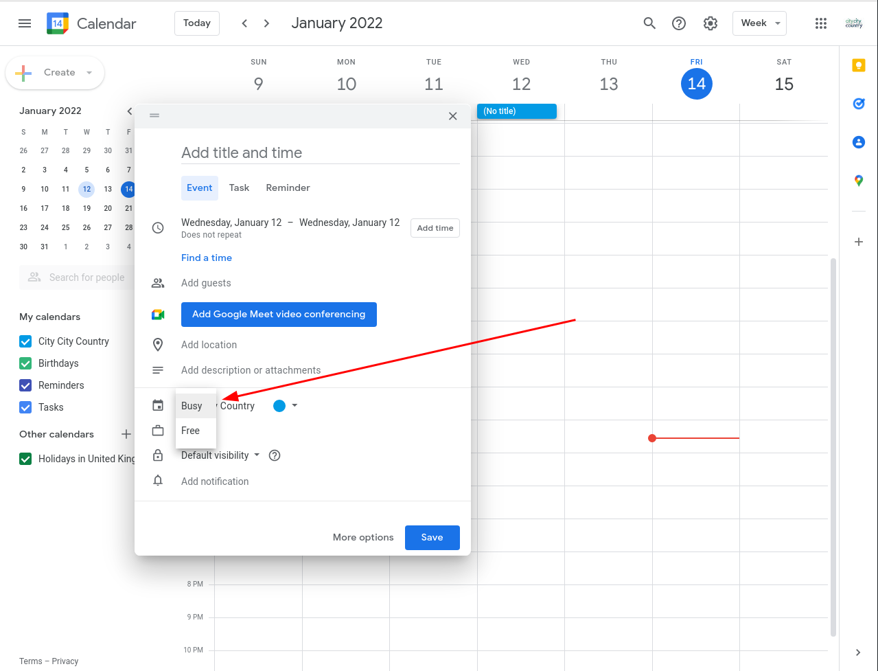 Image of the calendar - hotel bookings module, showing Google's login screen