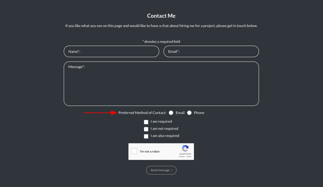 Image of the contact module's contact method online