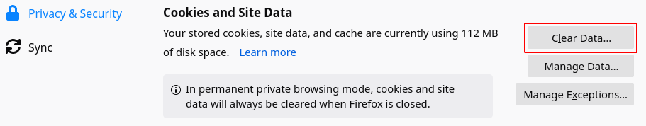 Image of Firefox - clear cache