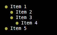Unordered list example
