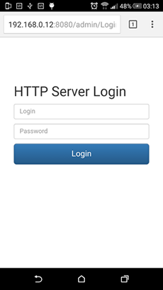 HTTP back-office login