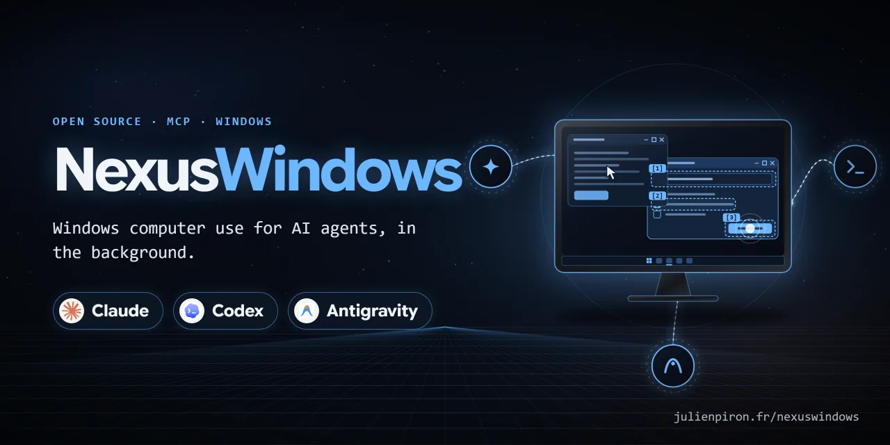 NexusWindows: Windows computer use for AI agents, in the background. Works with Claude, Codex and Antigravity.