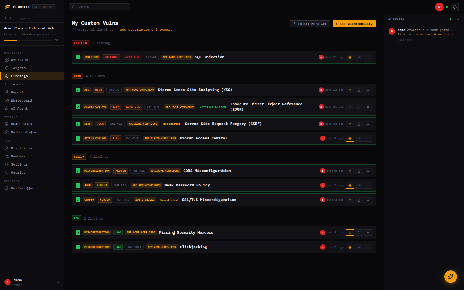 Vulnerability tracking