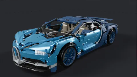 LEGO Technic Bugatti Chiron rendered in MuTracer