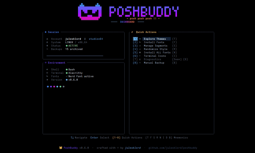 PoshBuddy TUI Demo