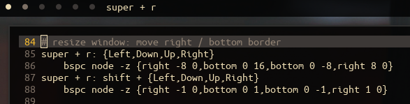 super + r is displayed on polybar, next bspwm module.