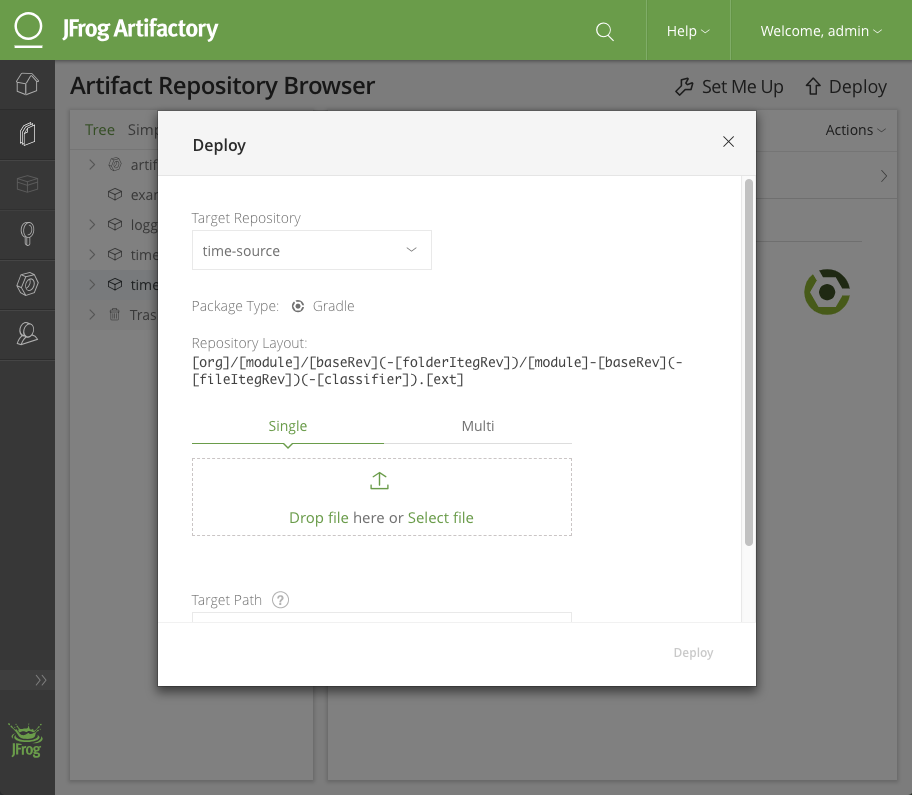 Artifactory Manual Deploy Jar