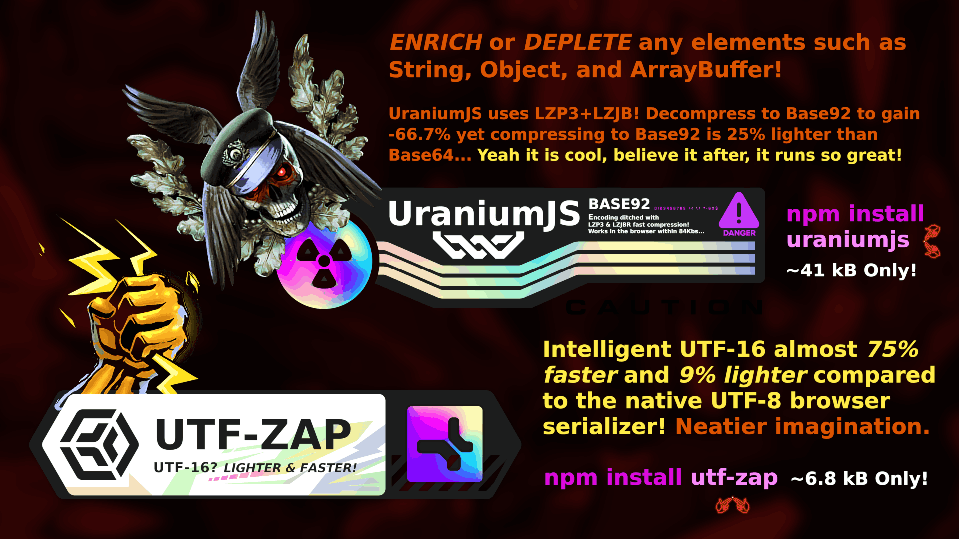 Branding of uraniumjs and utfzap