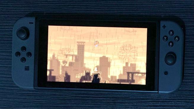 Photo of Glyph running on the Nintendo Switch