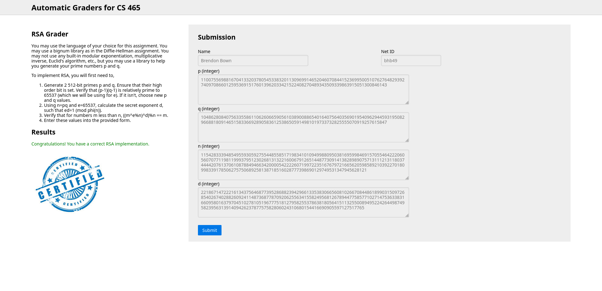 Successful decryption