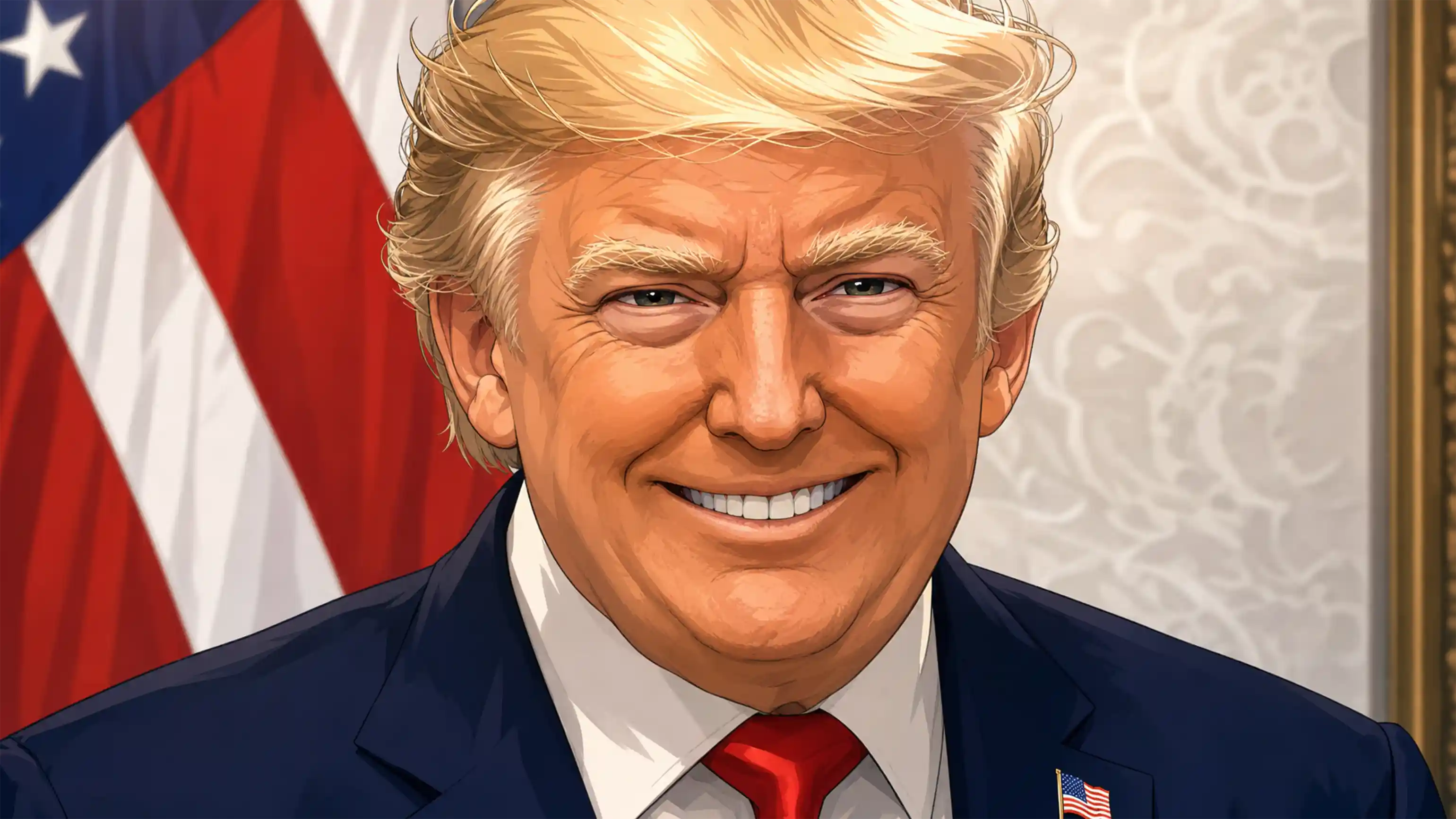 Donald Trump portrait with BaZi fire-earth chart analysis, Chinese metaphysics four pillars decoding