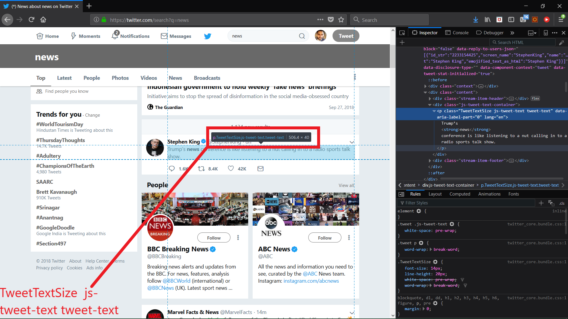 Twitter CSS example