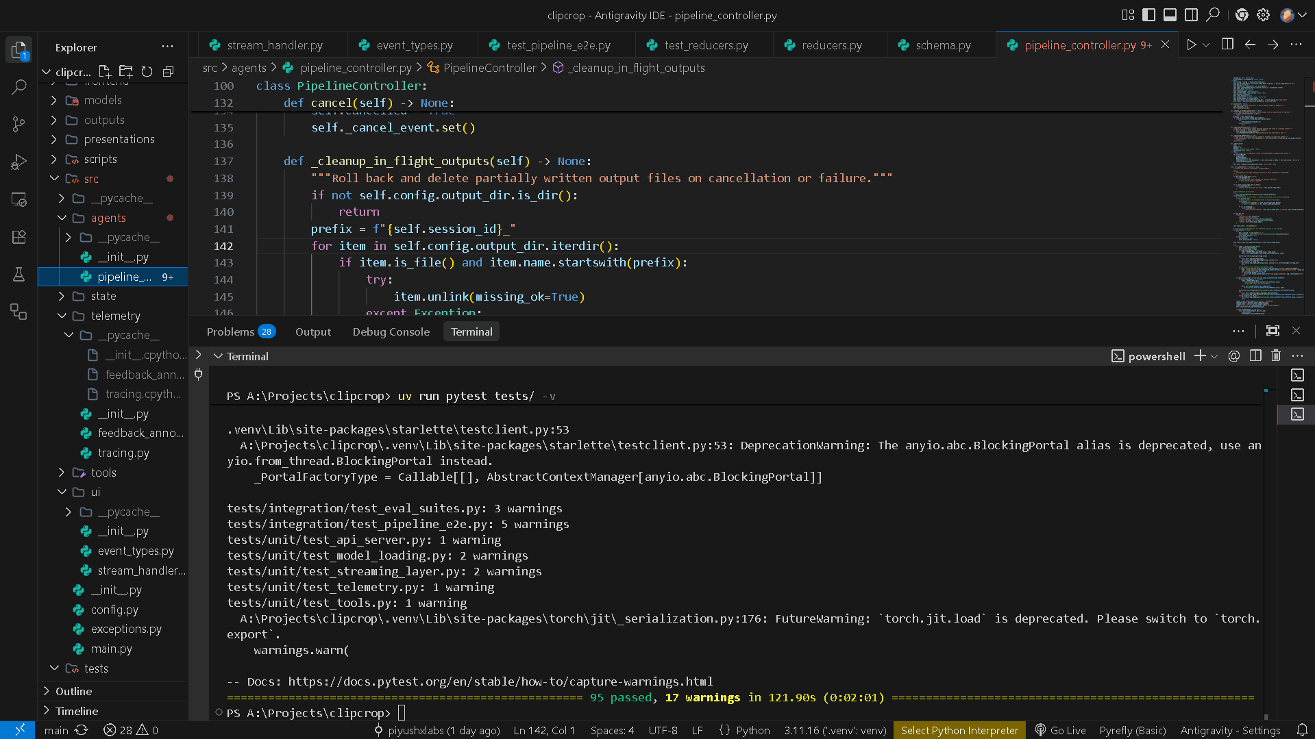 ClipCrop Pytest 95 Passed Suite