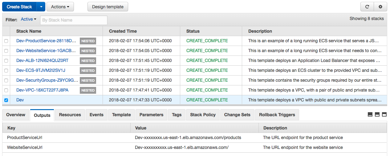 stack-outputs