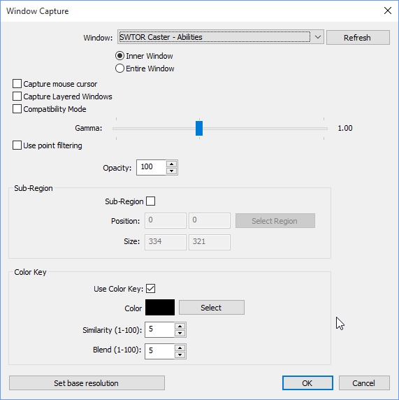 OBS Capture Setting