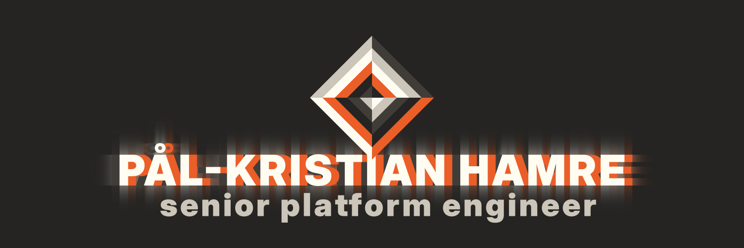 banner that says Pål-Kristian Hamre - devops engineer and content creator alongside a simple logo illustration