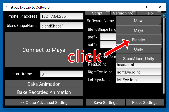 Select 'Blender' mode in the desktop application. Select 'Blender' mode in the desktop application