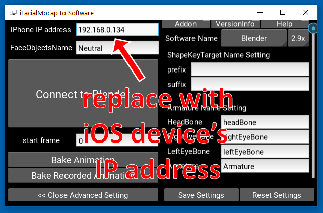 Replace IP address with device's IP address. Replace IP address with device's IP address.