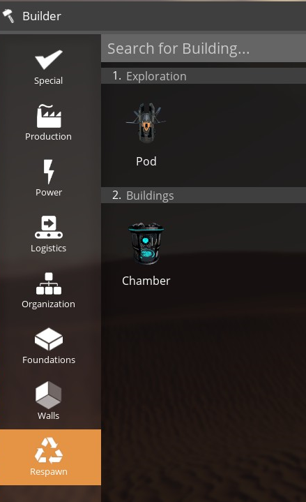 Image of the added building options in the Build Gun