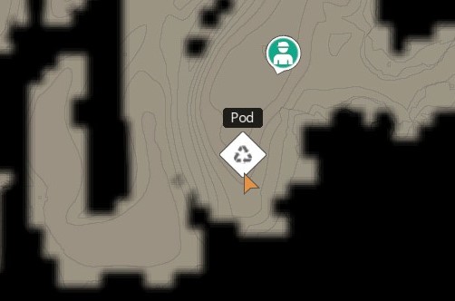 Image of a map marker added by a Respawn Pod