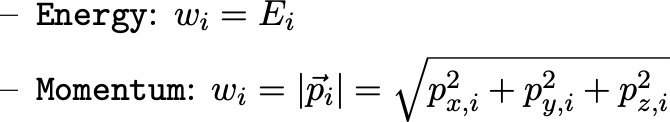 EE particle weights