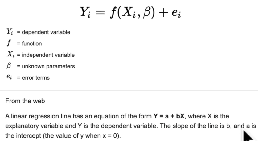 linear regression formula