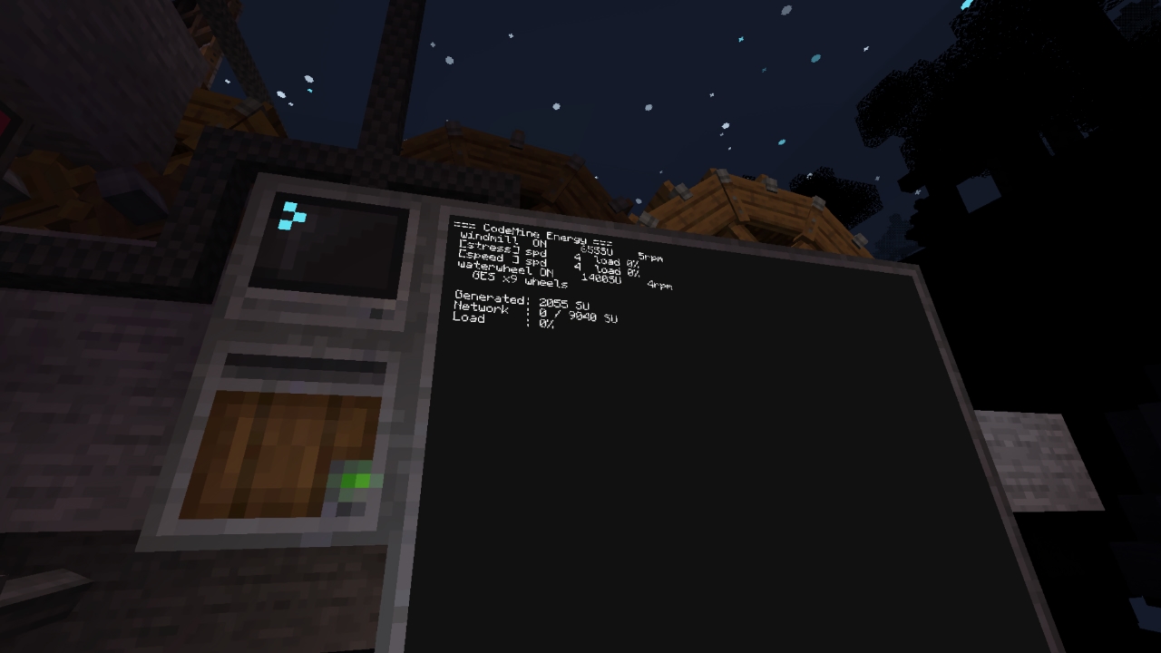 A live energy dashboard on a ComputerCraft monitor