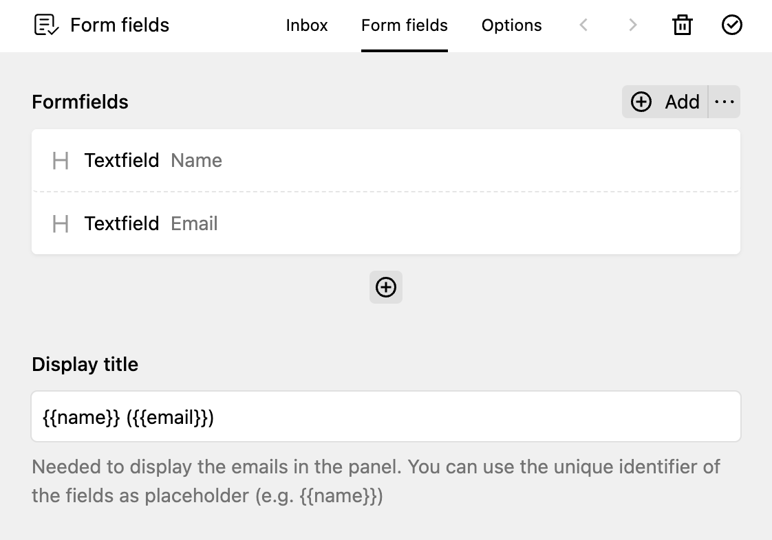 Form fields