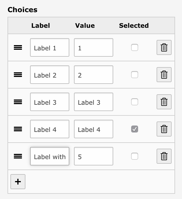 Backend form after import